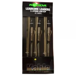 Korda Leadcore Leaders Hybrid Lead Clip QC Swivel Gravel Brown