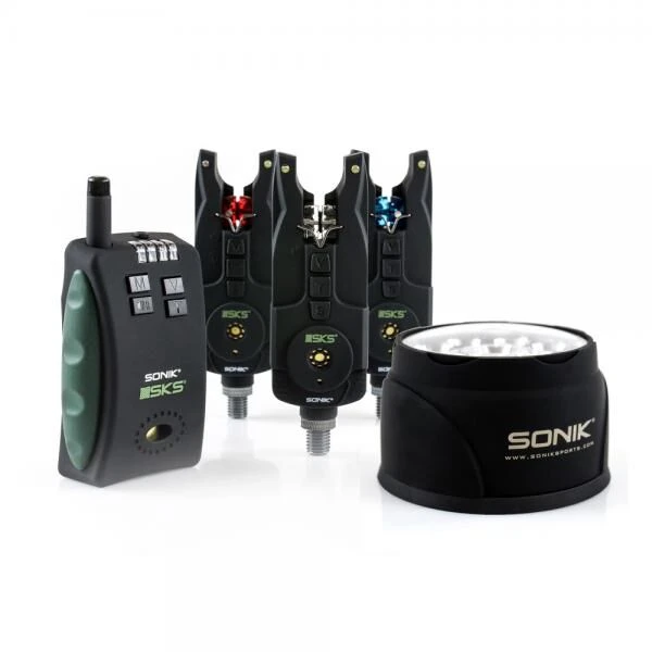 Sonik SKS Alarm Set 3+1 + Free Bivvy Light 3 Sonik SKS Alarm Set 3+1 + Free Bivvy Light